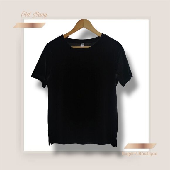 🌿Old Navy Black Velvet Top - Women's Small - Picture 3 of 12